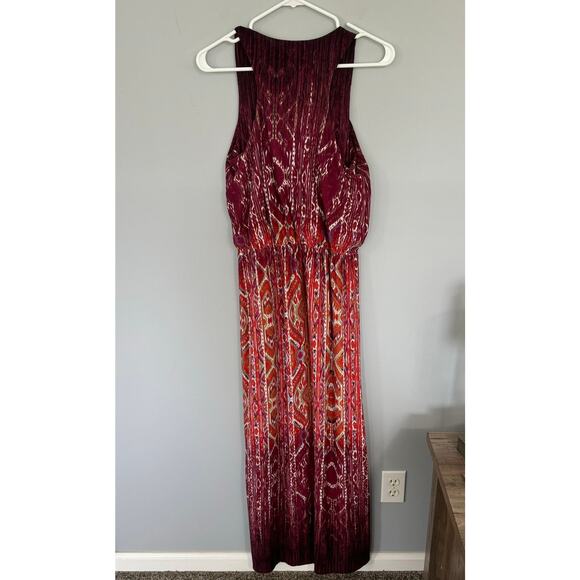 Pink Republic Red & Orange & Multicolor Print Maxi Dress Size Medium Sleeveless - Picture 2 of 7